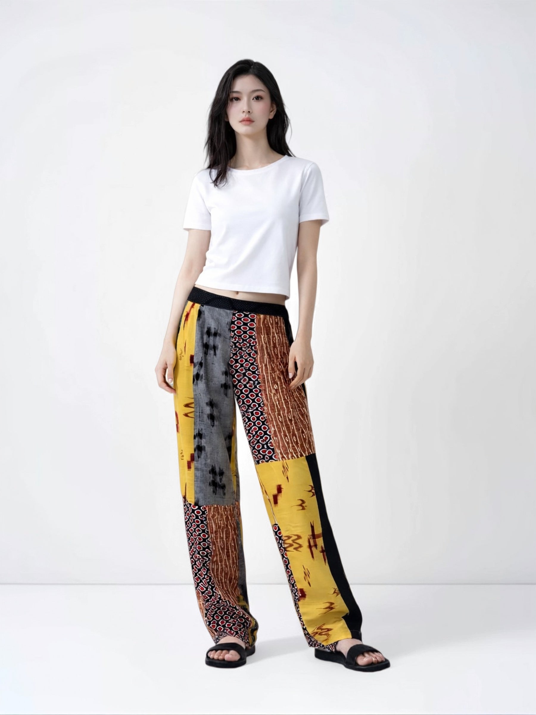 パッチワークパンツ