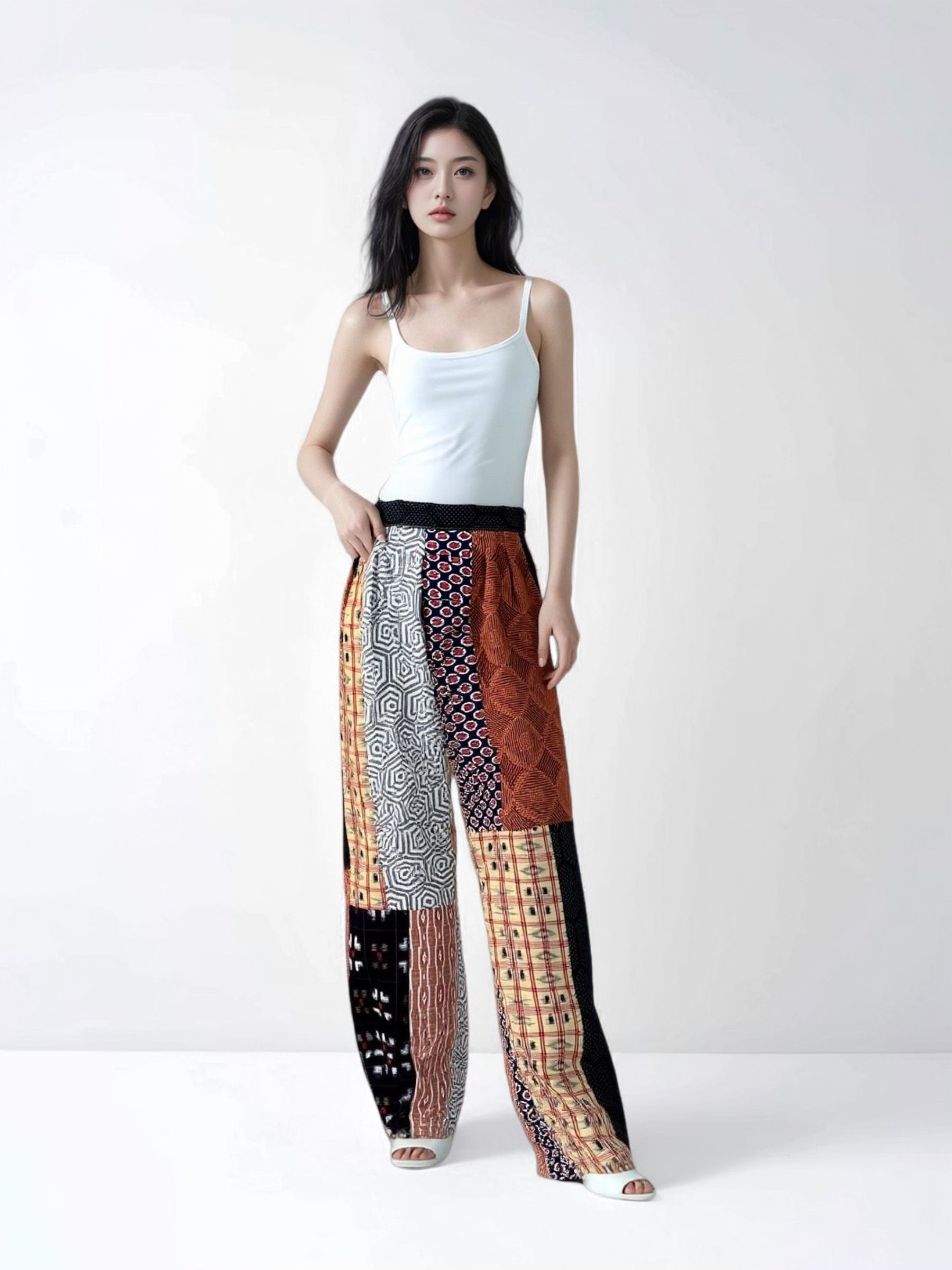 パッチワークパンツ